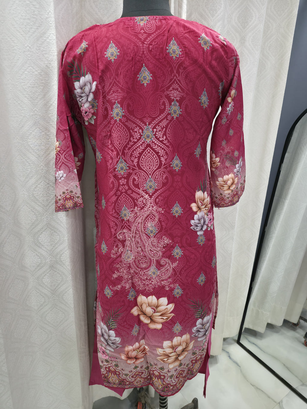 The Mauve Mosaic Set: Dusty Pink Fusion Print Cotton Suit